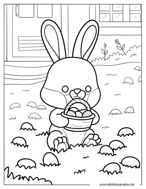 Hase Ausmalbild 8 als Gratis-PDF Hase Ausmalbild 8 - kostenlos zum Ausdrucken