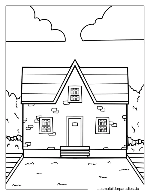 Haus Ausmalbild 13 als Gratis-PDF Haus Ausmalbild 13 - kostenlos zum Ausdrucken