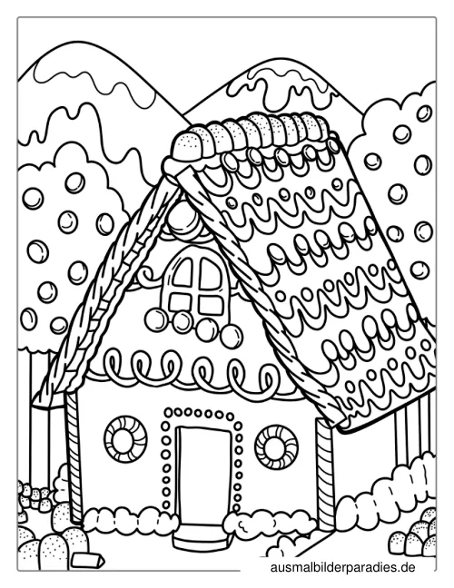 Haus Ausmalbild 16 als Gratis-PDF Haus Ausmalbild 16 - kostenlos zum Ausdrucken