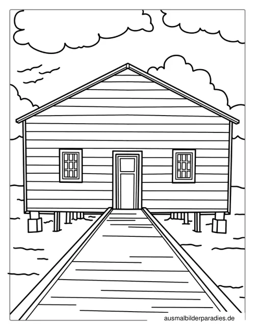 Haus Ausmalbild 18 als Gratis-PDF Haus Ausmalbild 18 - kostenlos zum Ausdrucken
