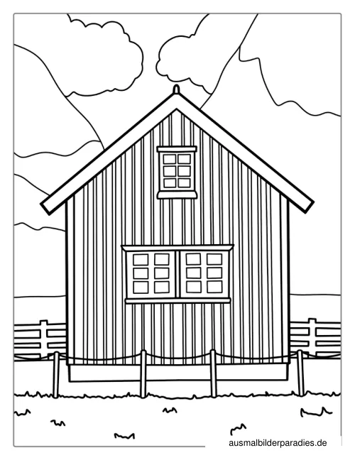 Haus Ausmalbild 19 als Gratis-PDF Haus Ausmalbild 19 - kostenlos zum Ausdrucken