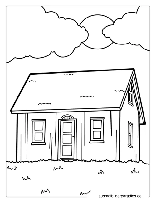Haus Ausmalbild 20 als Gratis-PDF Haus Ausmalbild 20 - kostenlos zum Ausdrucken