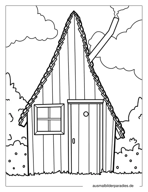 Haus Ausmalbild 21 als Gratis-PDF Haus Ausmalbild 21 - kostenlos zum Ausdrucken