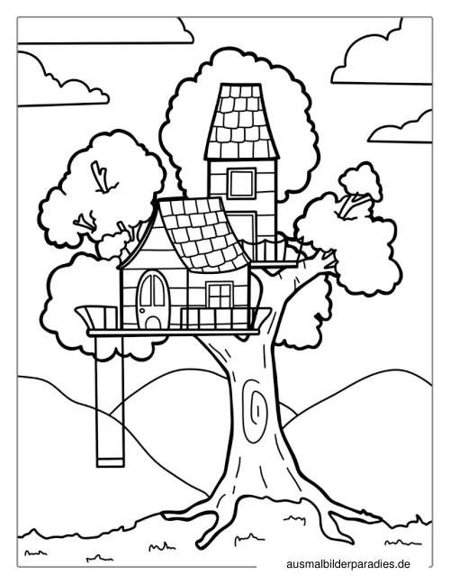 Haus Ausmalbild 22 als Gratis-PDF Haus Ausmalbild 22 - kostenlos zum Ausdrucken