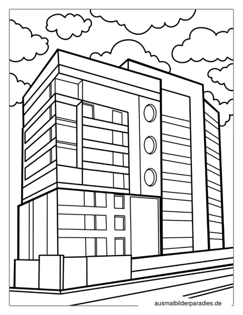 Haus Ausmalbild 23 als Gratis-PDF Haus Ausmalbild 23 - kostenlos zum Ausdrucken