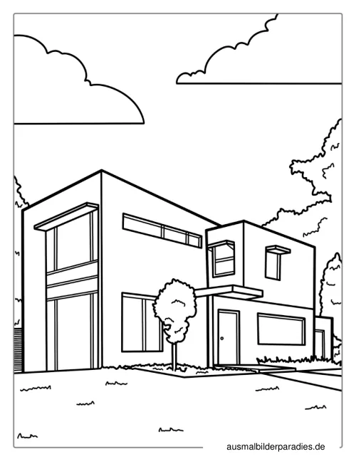 Haus Ausmalbild 24 als Gratis-PDF Haus Ausmalbild 24 - kostenlos zum Ausdrucken
