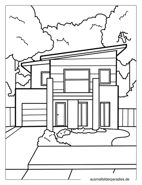 Haus Ausmalbild 25 als Gratis-PDF Haus Ausmalbild 25 - kostenlos zum Ausdrucken