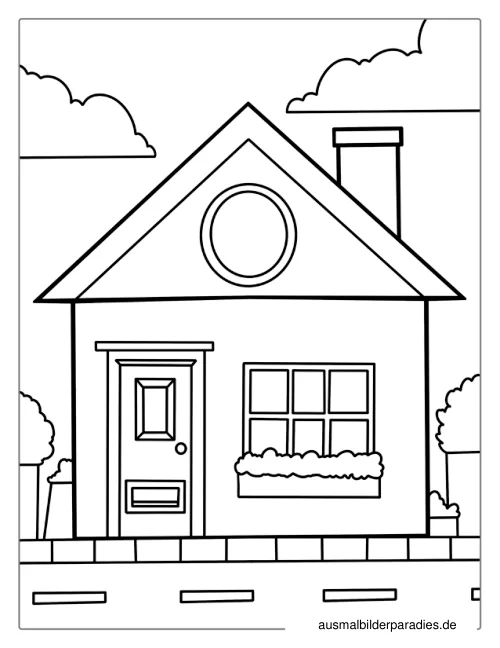 Haus Ausmalbild 29 als Gratis-PDF Haus Ausmalbild 29 - kostenlos zum Ausdrucken