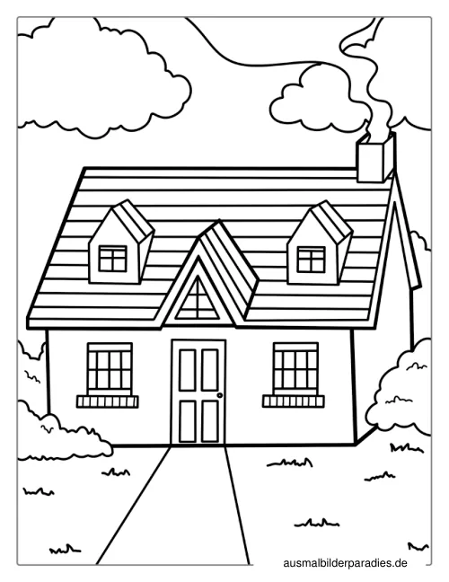 Haus Ausmalbild 30 als Gratis-PDF Haus Ausmalbild 30 - kostenlos zum Ausdrucken
