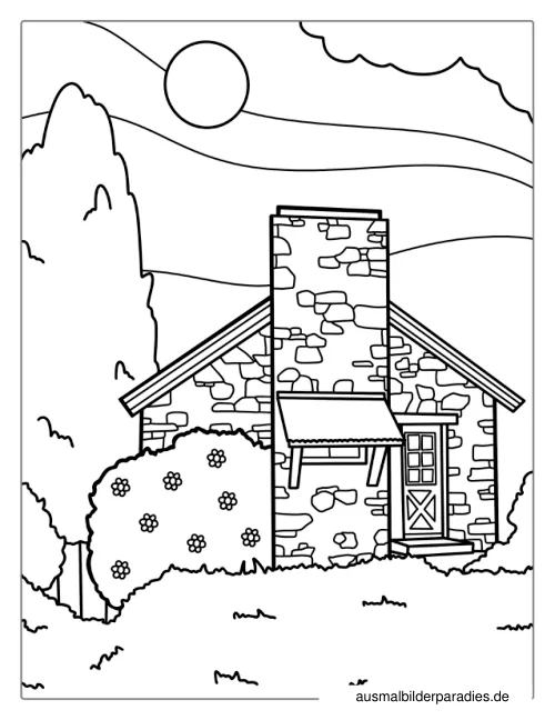 Haus Ausmalbild 31 als Gratis-PDF Haus Ausmalbild 31 - kostenlos zum Ausdrucken