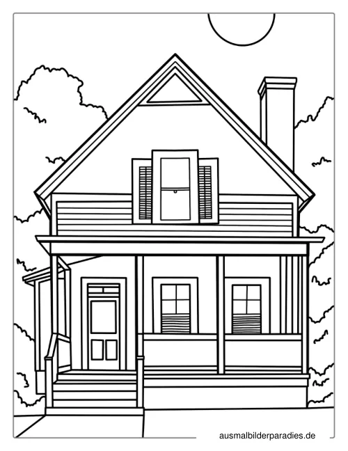 Haus Ausmalbild 33 als Gratis-PDF Haus Ausmalbild 33 - kostenlos zum Ausdrucken