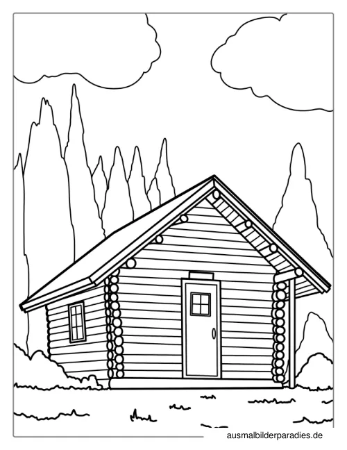 Haus Ausmalbild 35 als Gratis-PDF Haus Ausmalbild 35 - kostenlos zum Ausdrucken