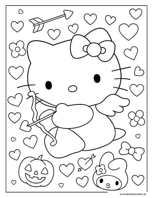 Hello Kitty Ausmalbild 1 als Gratis-PDF Hello Kitty Ausmalbild 1 - kostenlos zum Ausdrucken
