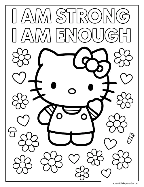 Hello Kitty Ausmalbild 12 als Gratis-PDF Hello Kitty Ausmalbild 12 - kostenlos zum Ausdrucken