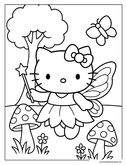 Hello Kitty Ausmalbild 13 als Gratis-PDF Hello Kitty Ausmalbild 13 - kostenlos zum Ausdrucken