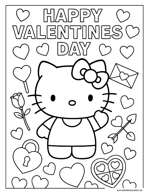 Hello Kitty Ausmalbild 14 als Gratis-PDF Hello Kitty Ausmalbild 14 - kostenlos zum Ausdrucken