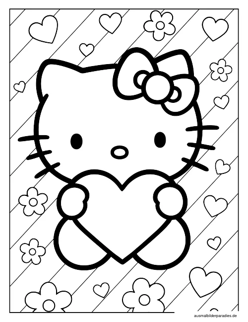 Hello Kitty Ausmalbild 15 als Gratis-PDF Hello Kitty Ausmalbild 15 - kostenlos zum Ausdrucken