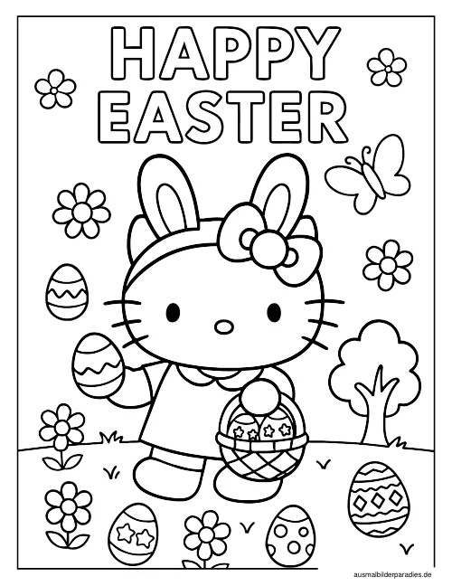 Hello Kitty Ausmalbild 16 als Gratis-PDF Hello Kitty Ausmalbild 16 - kostenlos zum Ausdrucken