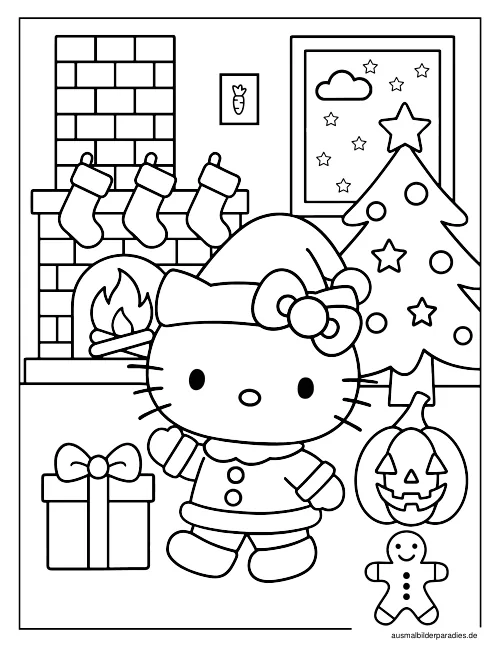Hello Kitty Ausmalbild 18 als Gratis-PDF Hello Kitty Ausmalbild 18 - kostenlos zum Ausdrucken