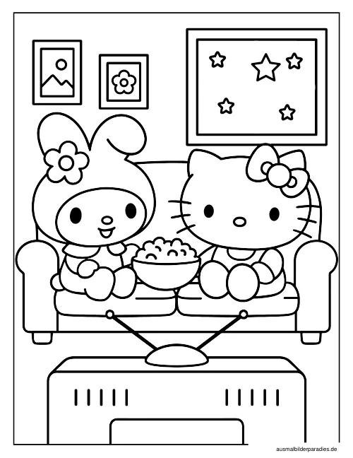 Hello Kitty Ausmalbild 22 als Gratis-PDF Hello Kitty Ausmalbild 22 - kostenlos zum Ausdrucken