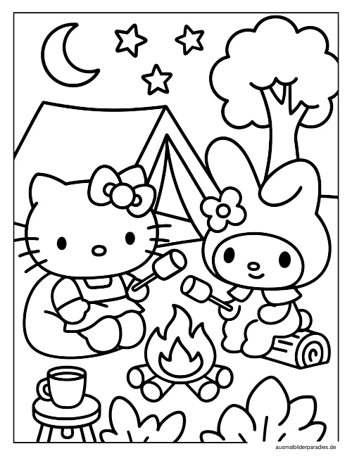 Hello Kitty Ausmalbild 23 als Gratis-PDF Hello Kitty Ausmalbild 23 - kostenlos zum Ausdrucken