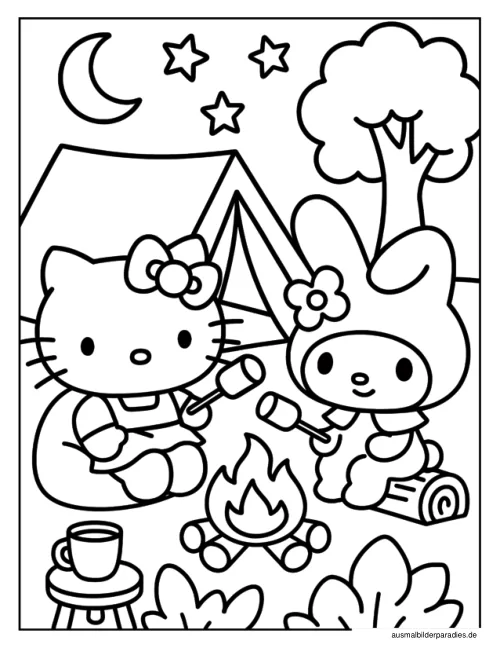 Hello Kitty Ausmalbild 24 als Gratis-PDF Hello Kitty Ausmalbild 24 - kostenlos zum Ausdrucken