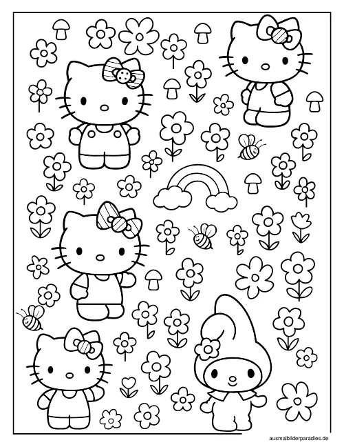 Hello Kitty Ausmalbild 25 als Gratis-PDF Hello Kitty Ausmalbild 25 - kostenlos zum Ausdrucken