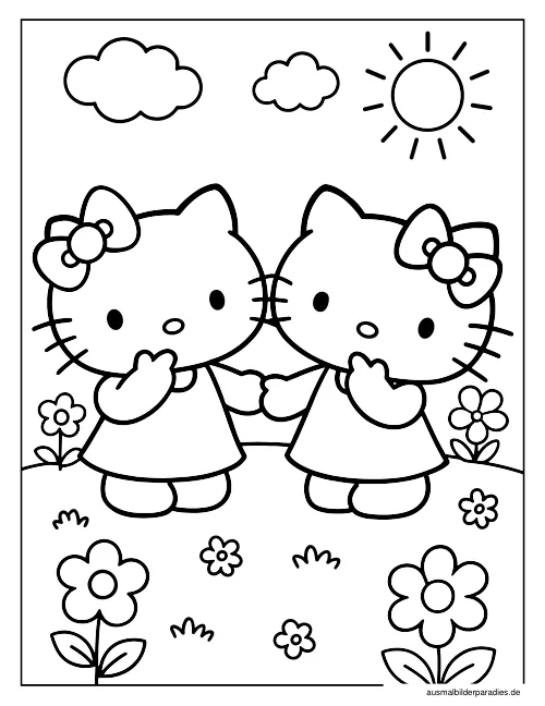 Hello Kitty Ausmalbild 26 als Gratis-PDF Hello Kitty Ausmalbild 26 - kostenlos zum Ausdrucken