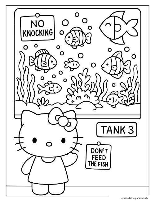 Hello Kitty Ausmalbild 27 als Gratis-PDF Hello Kitty Ausmalbild 27 - kostenlos zum Ausdrucken