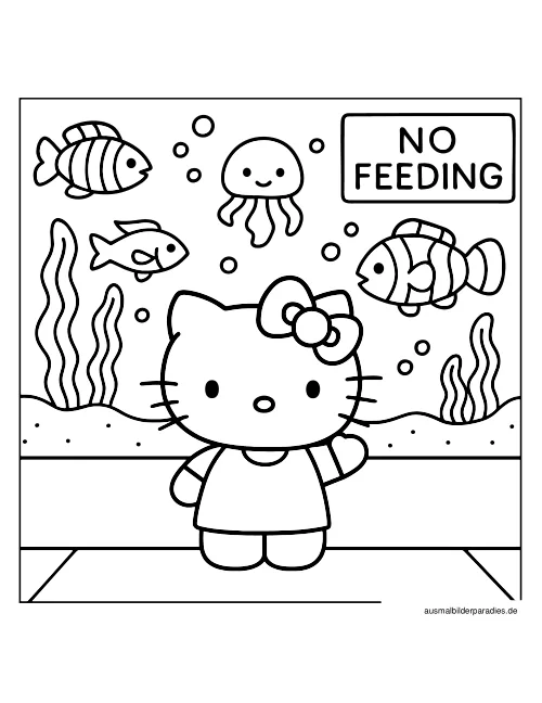 Hello Kitty Ausmalbild 29 als Gratis-PDF Hello Kitty Ausmalbild 29 - kostenlos zum Ausdrucken