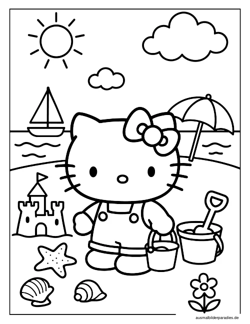 Hello Kitty Ausmalbild 30 als Gratis-PDF Hello Kitty Ausmalbild 30 - kostenlos zum Ausdrucken