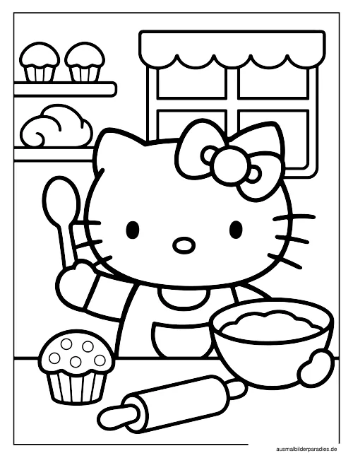 Hello Kitty Ausmalbild 31 als Gratis-PDF Hello Kitty Ausmalbild 31 - kostenlos zum Ausdrucken