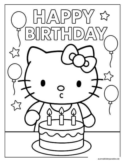 Hello Kitty Ausmalbild 33 als Gratis-PDF Hello Kitty Ausmalbild 33 - kostenlos zum Ausdrucken