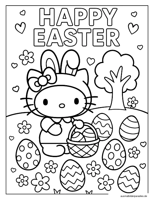Hello Kitty Ausmalbild 4 als Gratis-PDF Hello Kitty Ausmalbild 4 - kostenlos zum Ausdrucken