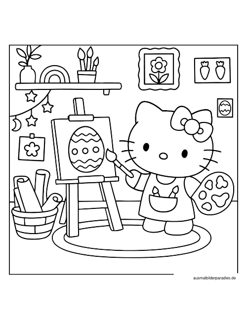 Hello Kitty Ausmalbild 7 als Gratis-PDF Hello Kitty Ausmalbild 7 - kostenlos zum Ausdrucken
