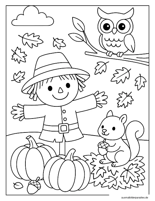 Herbst Ausmalbild 17 - kostenlos zum Ausdrucken