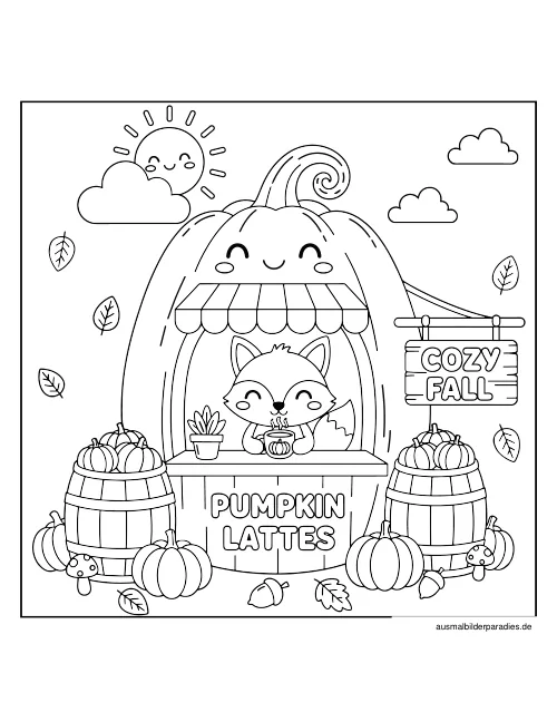 Herbst Ausmalbild 7 - kostenlos zum Ausdrucken