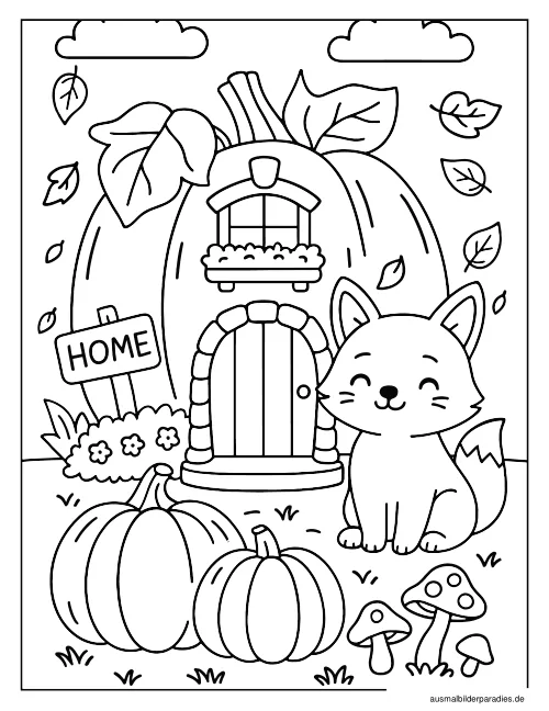 Herbst Ausmalbild 9 - kostenlos zum Ausdrucken