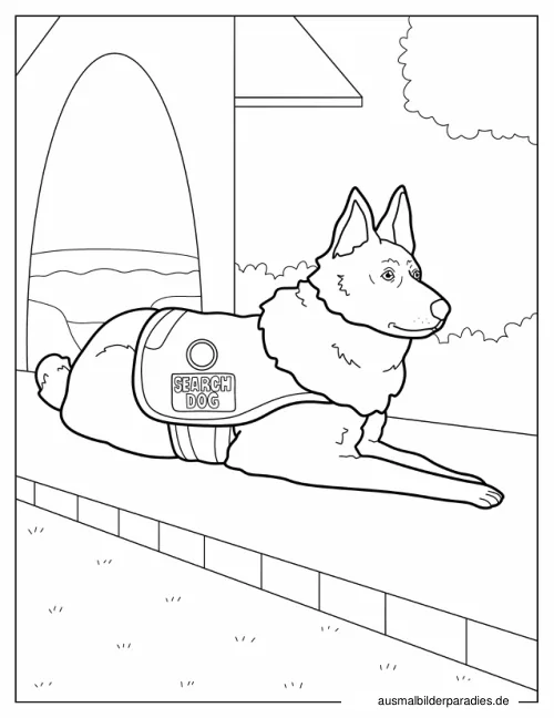 Hund Ausmalbild 12 - kostenlos zum Ausdrucken