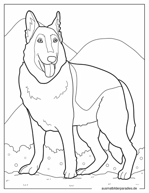 Hund Ausmalbild 13 - kostenlos zum Ausdrucken