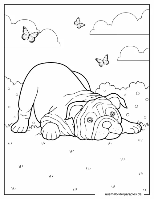 Hund Ausmalbild 16 - kostenlos zum Ausdrucken