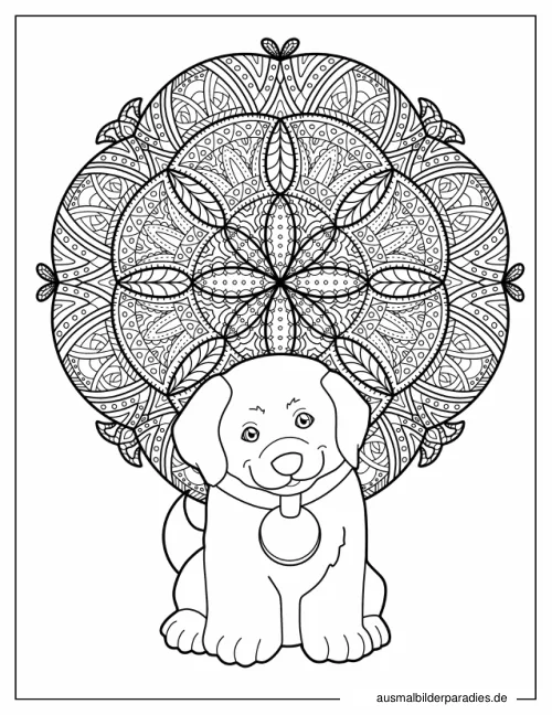 Hund Ausmalbild 17 - kostenlos zum Ausdrucken
