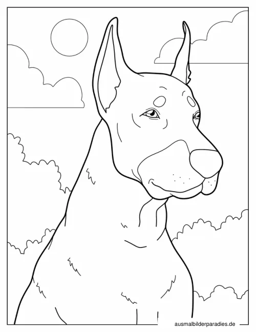Hund Ausmalbild 19 - kostenlos zum Ausdrucken