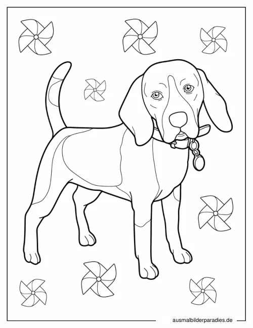 Hund Ausmalbild 2 - kostenlos zum Ausdrucken