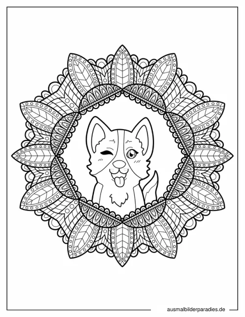 Hund Ausmalbild 23 - kostenlos zum Ausdrucken