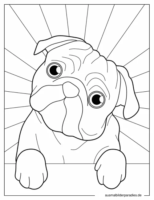 Hund Ausmalbild 25 - kostenlos zum Ausdrucken