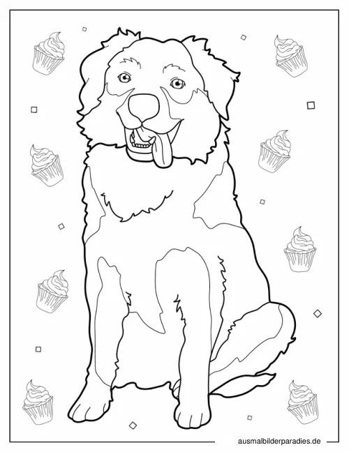Hund Ausmalbild 7 - kostenlos zum Ausdrucken