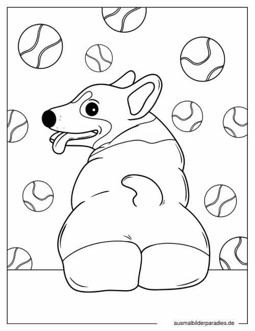 Hund Ausmalbild 8 - kostenlos zum Ausdrucken
