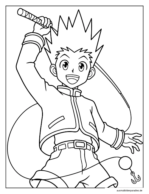 Hunter x Hunter Ausmalbild 3 als Gratis-PDF Hunter x Hunter Ausmalbild 3 - kostenlos zum Ausdrucken
