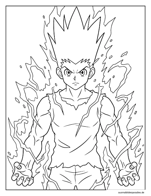 Hunter x Hunter Ausmalbild 5 als Gratis-PDF Hunter x Hunter Ausmalbild 5 - kostenlos zum Ausdrucken